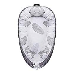 Mamibaby Baby Nest, Baby Lounger Leaves Portable Super Soft 100% Cotton and Breathable Newborn Lounger- Perfect for Co-Sleeping