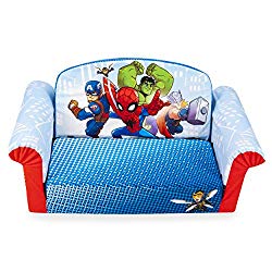 Marshmallow Furniture , Children’s 2-in-1 Flip Open Foam Sofa, Marvel Super Hero Adventures, by Spin Master, Multi Color