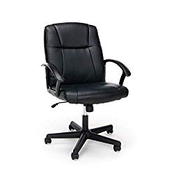 OFM Essentials Collection Executive Office Chair, Bonded Leather, in Black