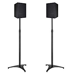 PERLESMITH Speaker Stands Extend 30-45 Inch with Upgraded Cable Management, Hold Satellite, Small Bookshelf & Bluetooth Speakers up to 8lbs(i.e. Vizio, Polk, Bose, JBL, Sony & Samsung) -1 Pair