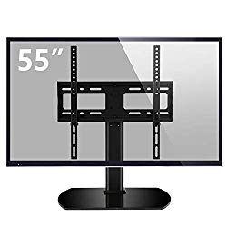 Rfiver Universal Swivel Tabletop TV Stand with Mount for 27 32 37 40 42 43 47 50 55 inch LED,LCD and Plasma Flat Screen TVs with Height Adjustment VESA 400x400mm, UT2002