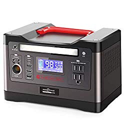 ROCKPALS 500W Portable Power Station, 540Wh Lithium Battery Solar Generator Backup Power Supply with 110V AC Outlet, 2 DC Port, Car Port, Type C, QC 3.0, Emergency Light for Camping Home CPAP