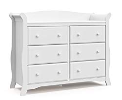 Storkcraft Avalon 6 Drawer Universal Dresser White Kids Bedroom Dresser with 6 Drawers Wood and Composite Construction Ideal for Nursery Toddlers Room Kids Room