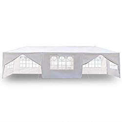 SUNCOO Canopy Tent 10 x 30 Feet with 8 Waterproof Sidewalls and Windows for Party Wedding Outdoor Patio Parties Tent BBQ Shelter Canopy Gazebo Heavy Duty