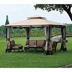 Sunjoy 110109117 Original Replacement Canopy (Deluxe Version) for Monterey Gazebo (10X12 Ft) L-GZ215PST-4 Sold at BigLots, Brown