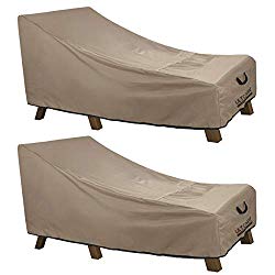 ULTCOVER Waterproof Patio Lounge Chair Cover Heavy Duty Outdoor Chaise Lounge Covers 2 Pack – 84L x 32W x 32H inch