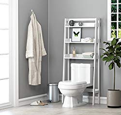 UTEX 3-Shelf Bathroom Organizer Over The Toilet, Bathroom Spacesaver, White Finish