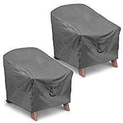 Vailge Patio Adirondack Chair Covers, Heavy Duty Patio Chair Cover, Waterproof Outdoor Lawn Patio Furniture Covers (Standard – 2 Pack, Grey)