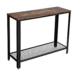 VASAGLE Console Table, Sofa Table, Metal Frame, Easy Assembly, for Entryway, Living Room, Rustic Brown