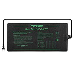 VIVOSUN Durable Waterproof Seedling Heat Mat Warm Hydroponic Heating Pad 10″ x 20.75″ MET Standard