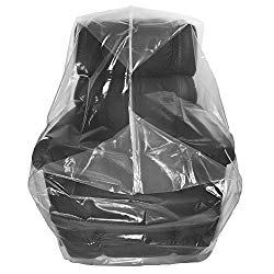 Wowfit Furniture Cover – Dust-Proof Moving Bag for Chairs, Recliners, Moving Boxes – Clear & Odorless Plastic Bag for Moving – 4mil Thick Chair Cover – 34W x 42D x 65/48H Inches
