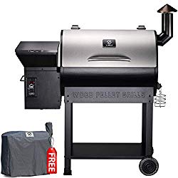 Z GRILLS ZPG-7002E 2019 New Model Wood Pellet Grill & Smoker, 8 in 1 BBQ Grill Auto Temperature Control, 700 sq inch Cooking Area, Silver