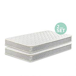 Zinus 6 Inch Spring Twin Mattress 2 pack, Perfect for Bunk Beds / Trundle Beds / Day Beds (Set of 2)